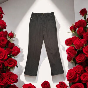 LA Blues Womens 10 Pants Jeans Charcoal Gray Straight Leg Stretch SOFT Thick